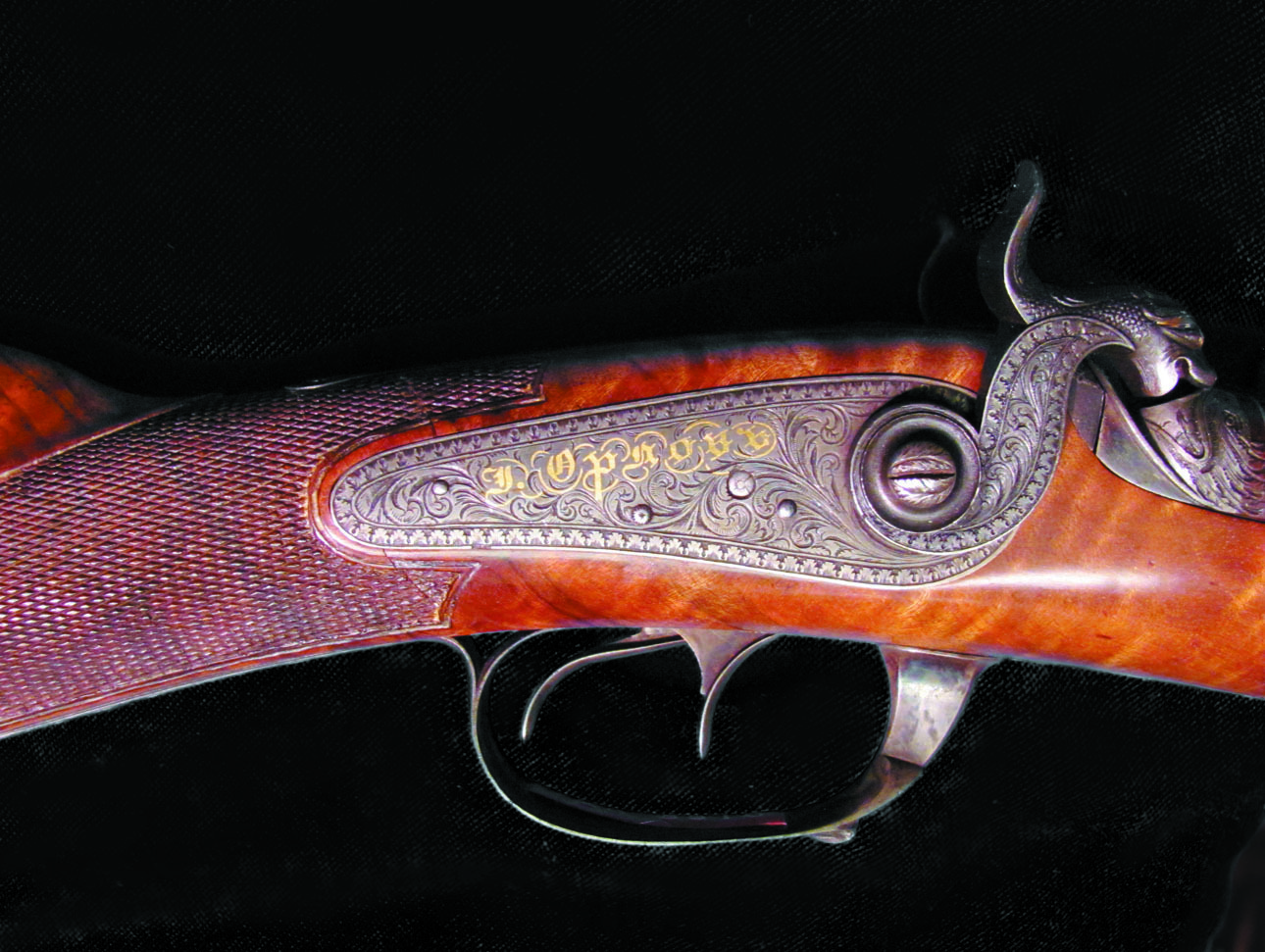 Изображение Центральная часть дульнозарядного двуствольного ружья 12-го калибра работы И. Орлова. Фото автора. 