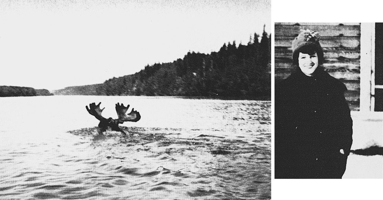 Изображение Героиня рассказа и уплывающий лось в 1932 году. Фото: outdoorlife.com 