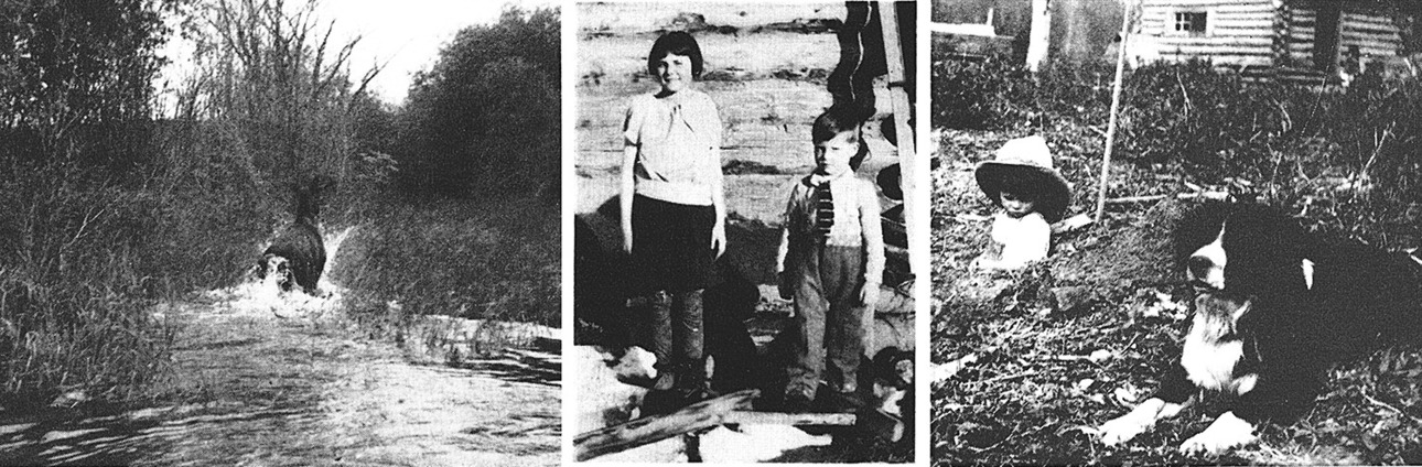 Изображение Дочь Вала и ее брат Луи позируют у своей хижины в 1932 году. Фото: outdoorlife.com 